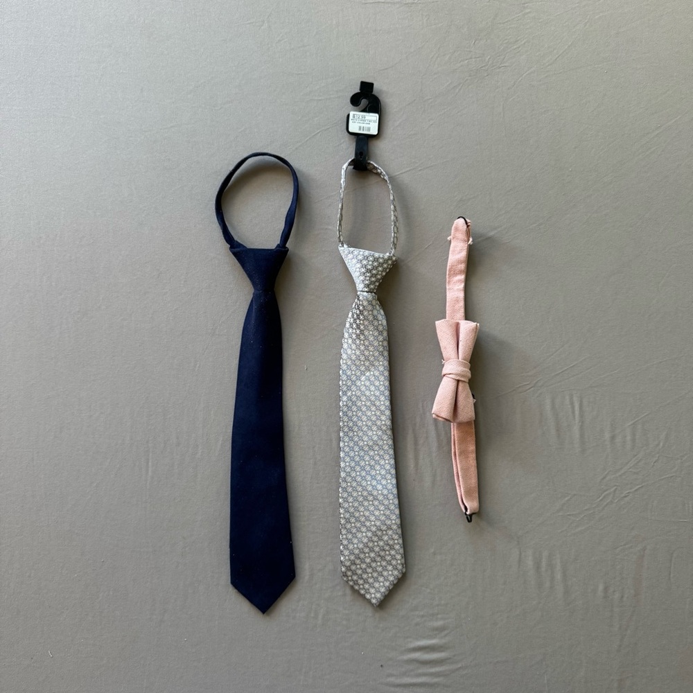 Kids Boys Zip On Tie & Bow tie Bundle